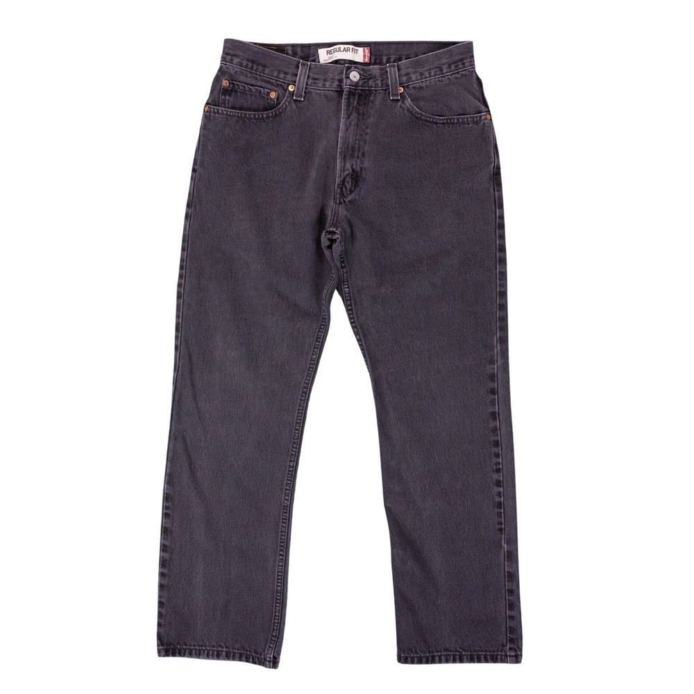 VTG Levis 505 Regular Fit Jeans Mens 34x32 (fits 32x31) Black Straight Denim Y2K